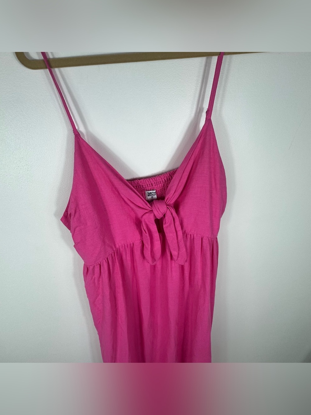 Tabitha Brown for Target Pink Red Linen Blend Colorblock Maxi Dress XL Flowy - Picture 3 of 8
